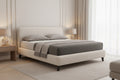Lit coffre 160 x 200 cm rectangulaire en polyester beige