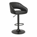 Tabouret de bar pivotant réglable en hauteur avec accoudoirs en cuir synthétique PU noir 54 x 52 x 91-111 cm
