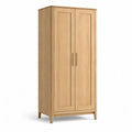 Armoire de chambre 2 portes en chêne massif naturel 100 x 55 x 190 cm